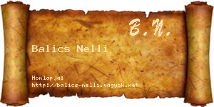 Balics Nelli névjegykártya